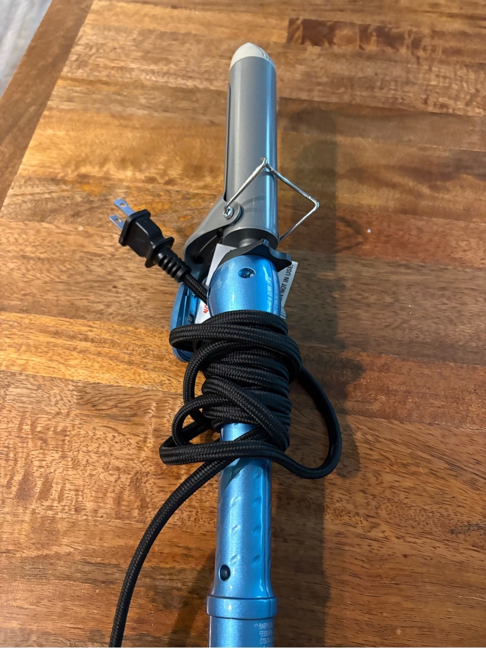 Blue Ceramic Barrel Curling Iron - Electric Hair Styler